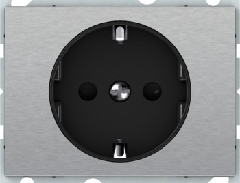 РОЗЕТКА с заземлением, без рамки сталь
