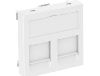 Корпус розетки компьютерной двойной тип С для арт. 6117346, 6117348 (прямой) 45x45 мм, белый