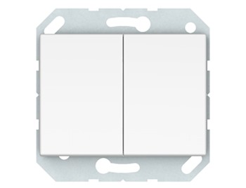 Выключатель, 2-клавишный с лампочкой без рамки