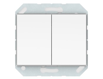 Выключатель, 2-клавишный IP44 без рамки