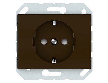 Розетка с заземлением, со шторками,  без рамки
