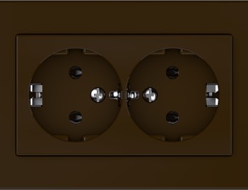 Розетка с заземлением, двухместная