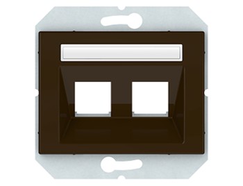 Центральная плостинка для 2-местной розетки RJ, чёрная