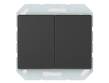 Выключатель, 2-клавишный IP44 без рамки