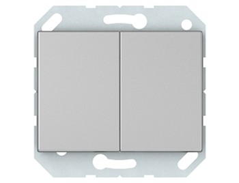 Выключатель, 2-клавишный с лампочкой без рамки