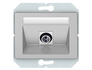 Телевизионная розетка оконечная  без рамки, серая