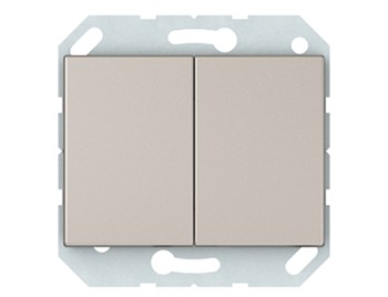 Выключатель, 2-клавишный с лампочкой без рамки