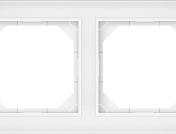 Рамка 2-местная из белого стекла