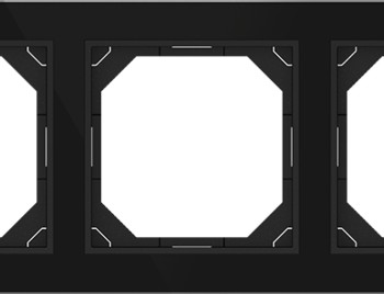 Рамка 3-местная из черного стикла
