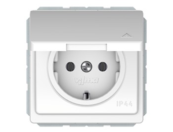 Розетка с заземлением, IP44,  без рамки