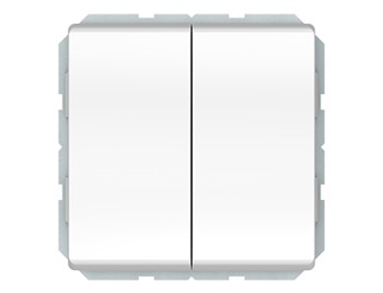 Выключатель, 2-клавишный с подцветкой без рамки