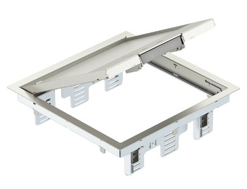 Лючок GES9M-2 (универсальный) для 12 розеток Modul45 (для 3xUT4 арт. 7408727) нержавеющая сталь