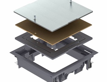 Лючок ревизионный ZES4-2 U (люк напольный съемный, полиамид, серый)