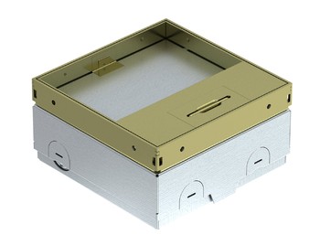 Лючок UDHOME-ONE пустой (крышка с выемкой 15 мм) 140х140х75–105 мм, нагрузка 1529 кг, латунь