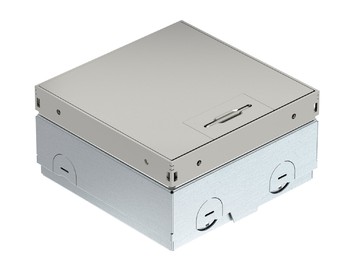 Лючок UDHOME-ONE с 1 розеткой (крышка без выемки) 140х140х75–105 мм, нагрузка 1529 кг, нерж. сталь