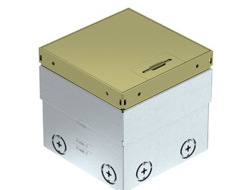 Лючок UDHOME2 пустой на 2 модуля ЭУИ 45х45мм и 2RJ45 (крышка без выемки) 140х140х100-135мм (латунь)